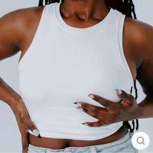 Klassy Network XL White Racerback Brami Crop